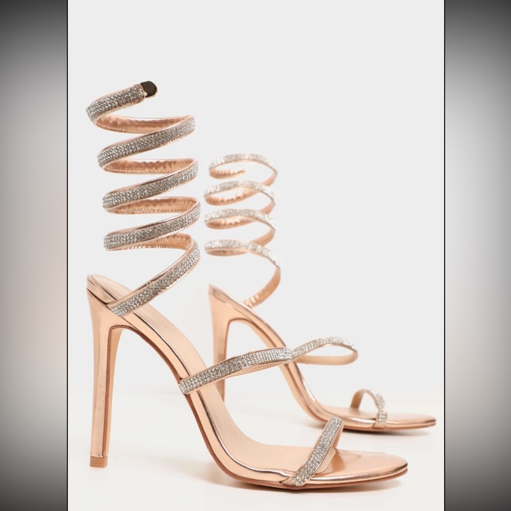 Rose Gold Diamond Wrap Around Heel